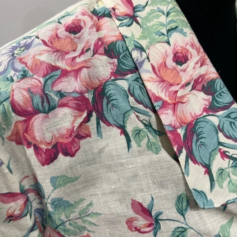 Components Susan Bristol vintage cottagecore prairie floral print linen 2-piece.